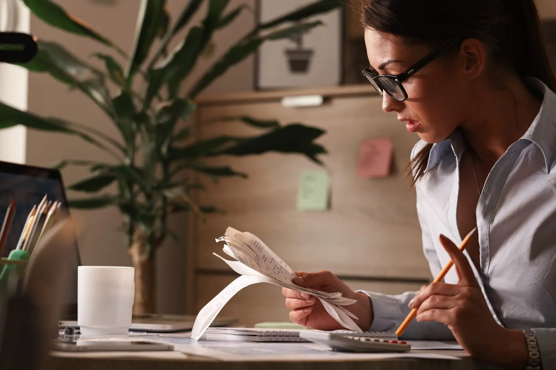 An accountant calculating tax forms
