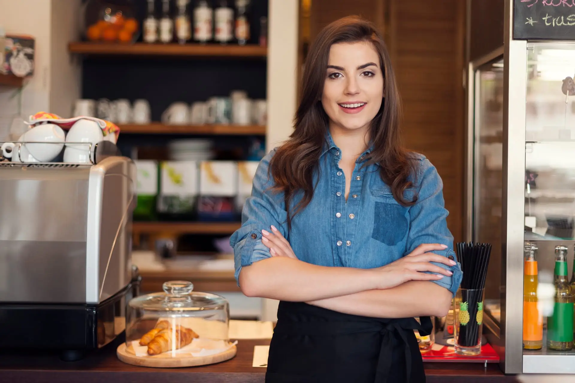 A small business owner at work